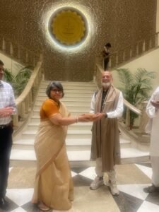 Felicitation by Ms. Sujata Chaturvedi, IAS, Secretary,Department of Sports, Ministry of Youth Affairs and Sports, Government of India